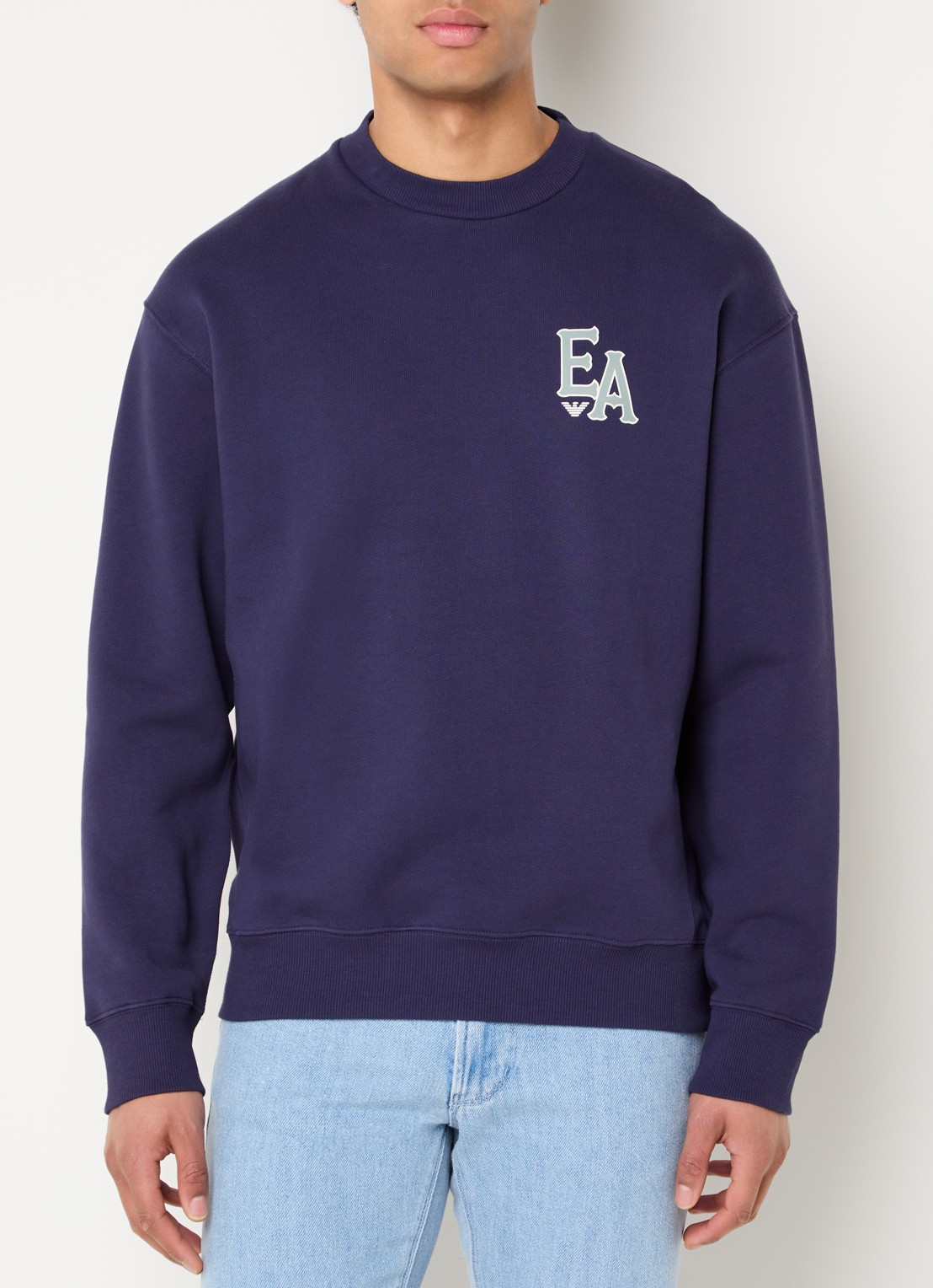 Armani Sweater met logo- en backprint - achterkant 3 donkerblauw