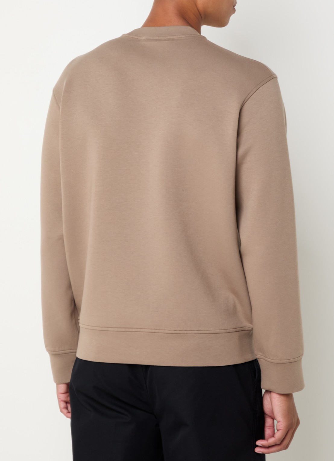 Armani Sweater met logo en borstzak - achterkant zand