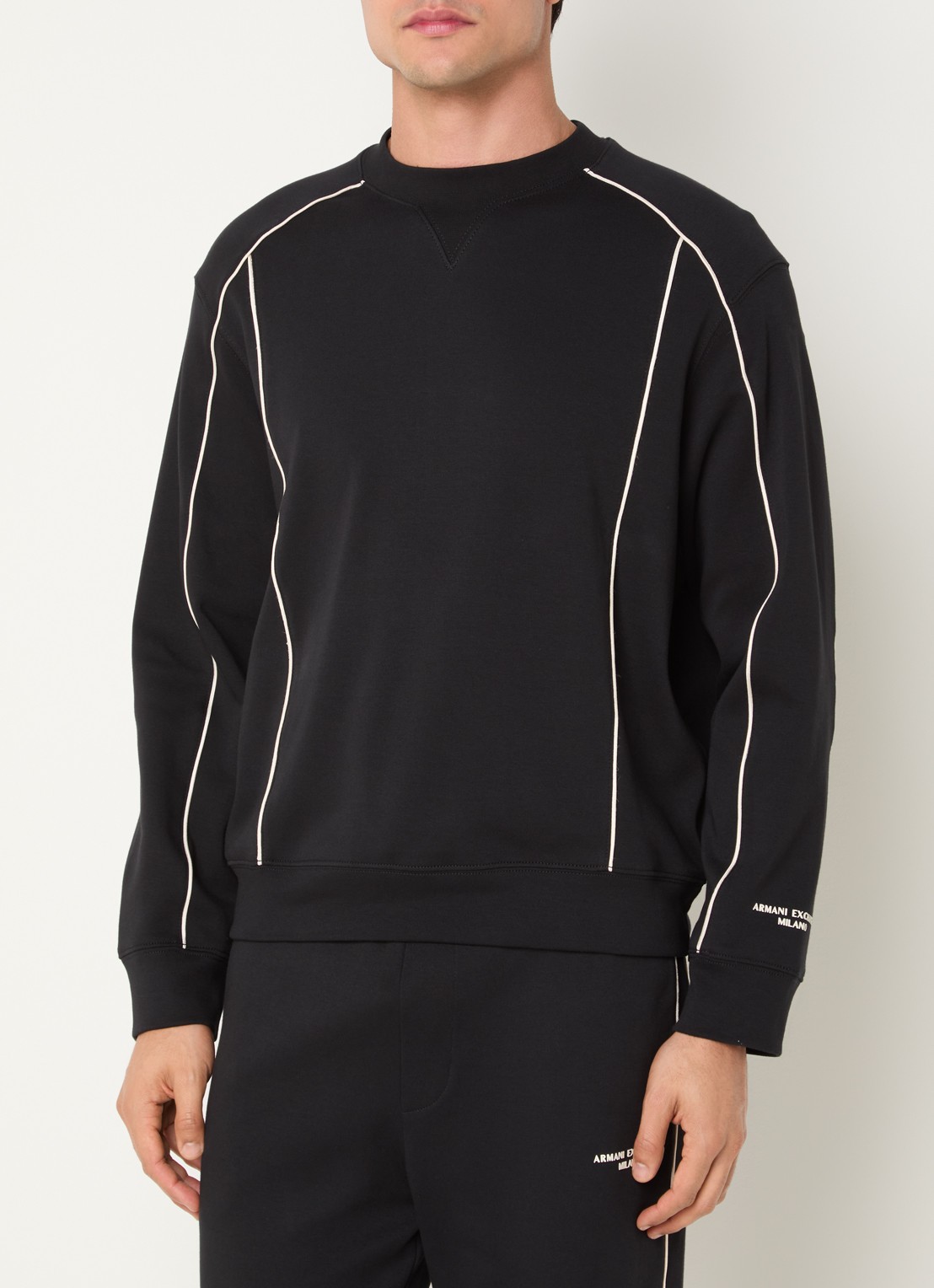 Armani Sweater met logo - detail zwart