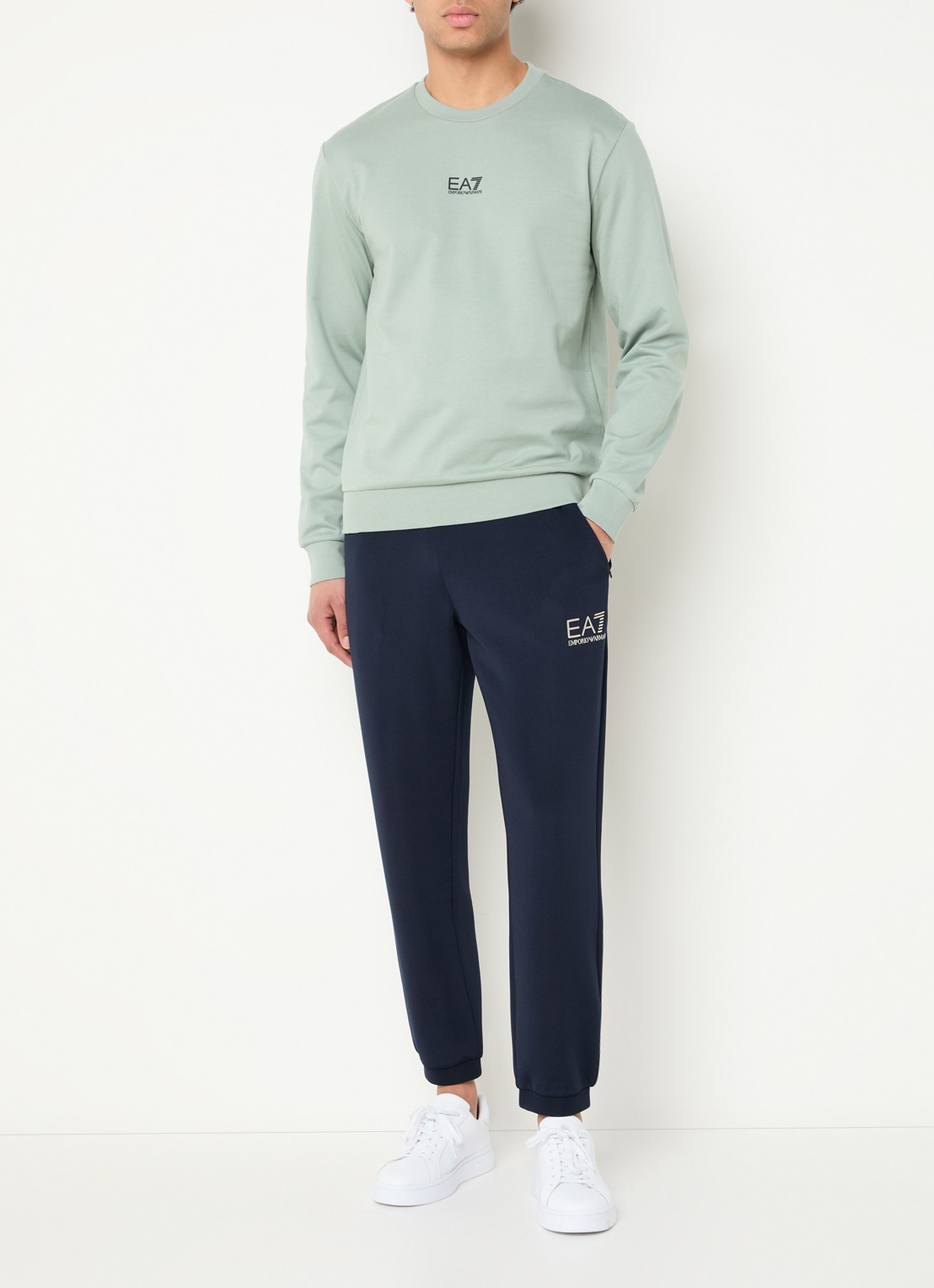 Armani Sweater met logo - voorkant 2 zeegroen