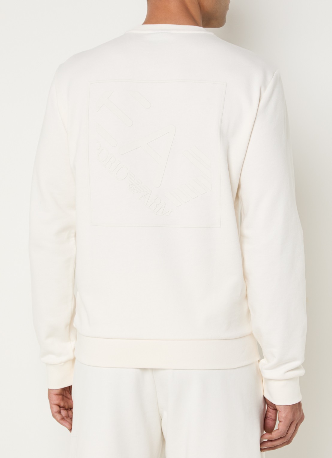 Armani Sweater met logo - detail gebroken wit