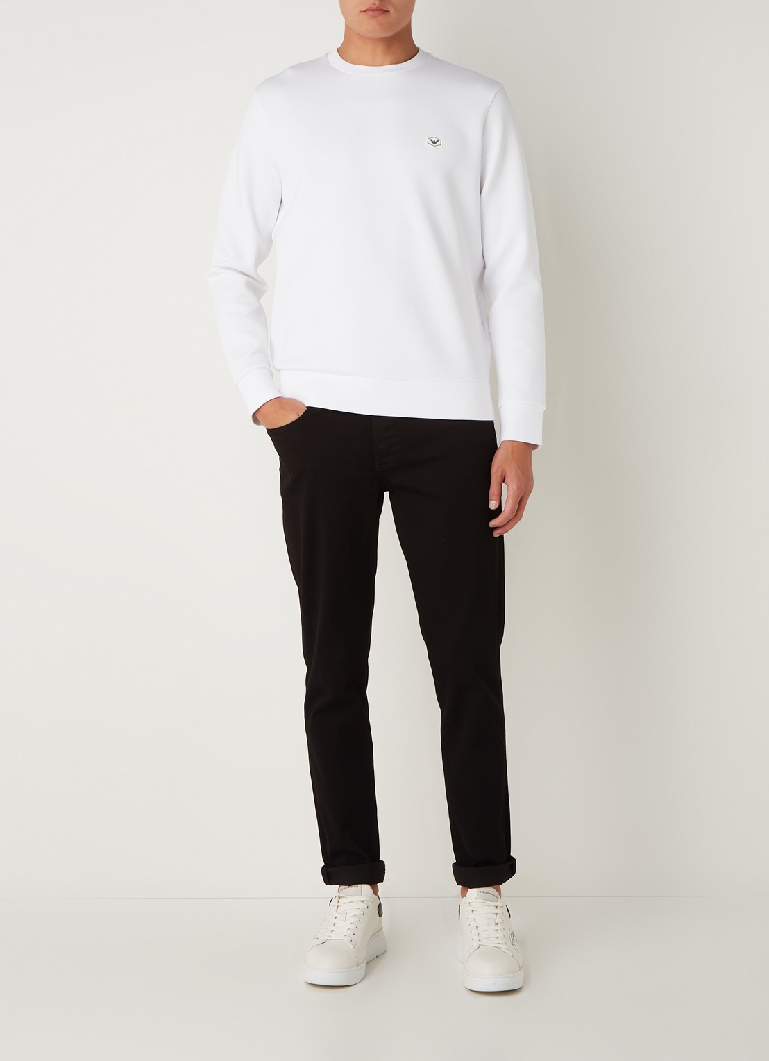 Armani Sweater met logo - voorkant 4 wit