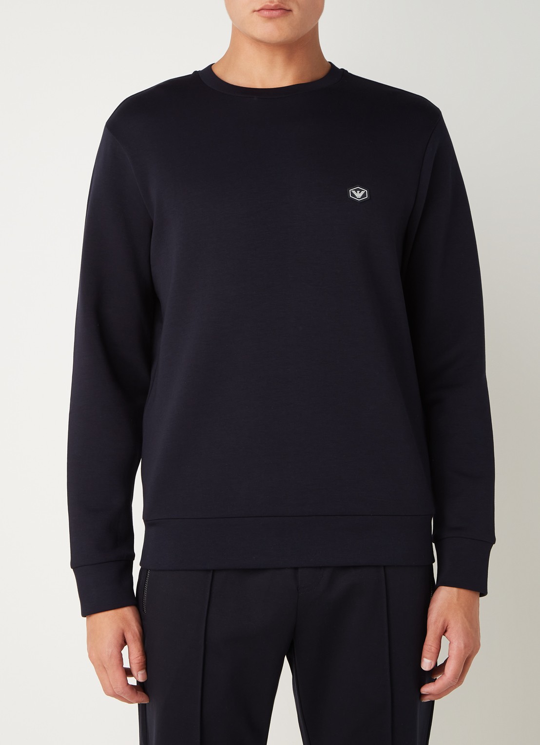 Armani Sweater met logo - detail 2 donkerblauw