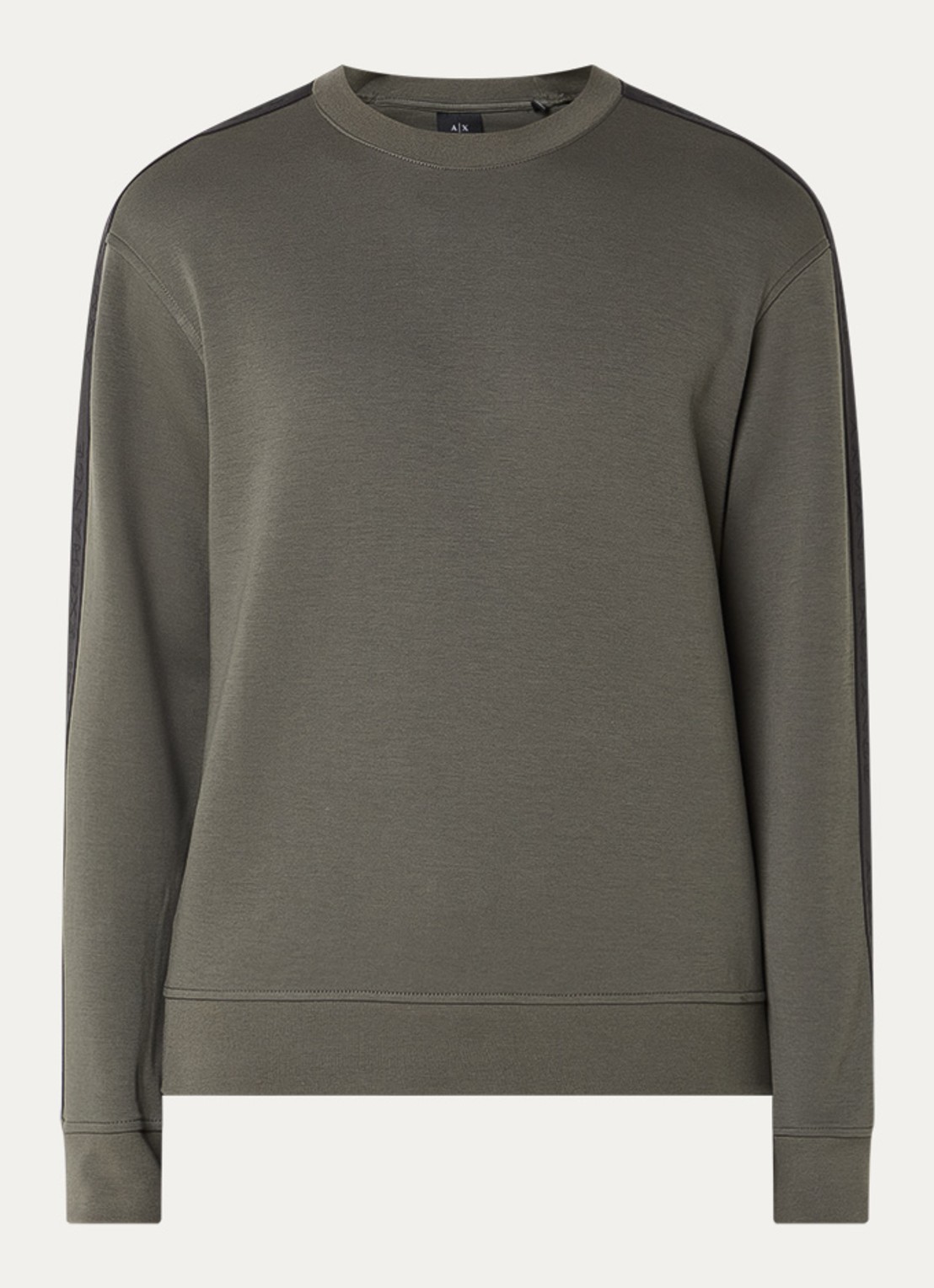 Armani Sweater met logoband - voorkant 3 bronsgroen