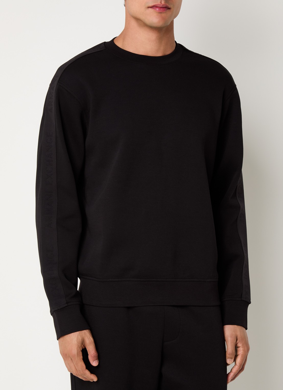 Armani Sweater met logoband - detail 4 zwart