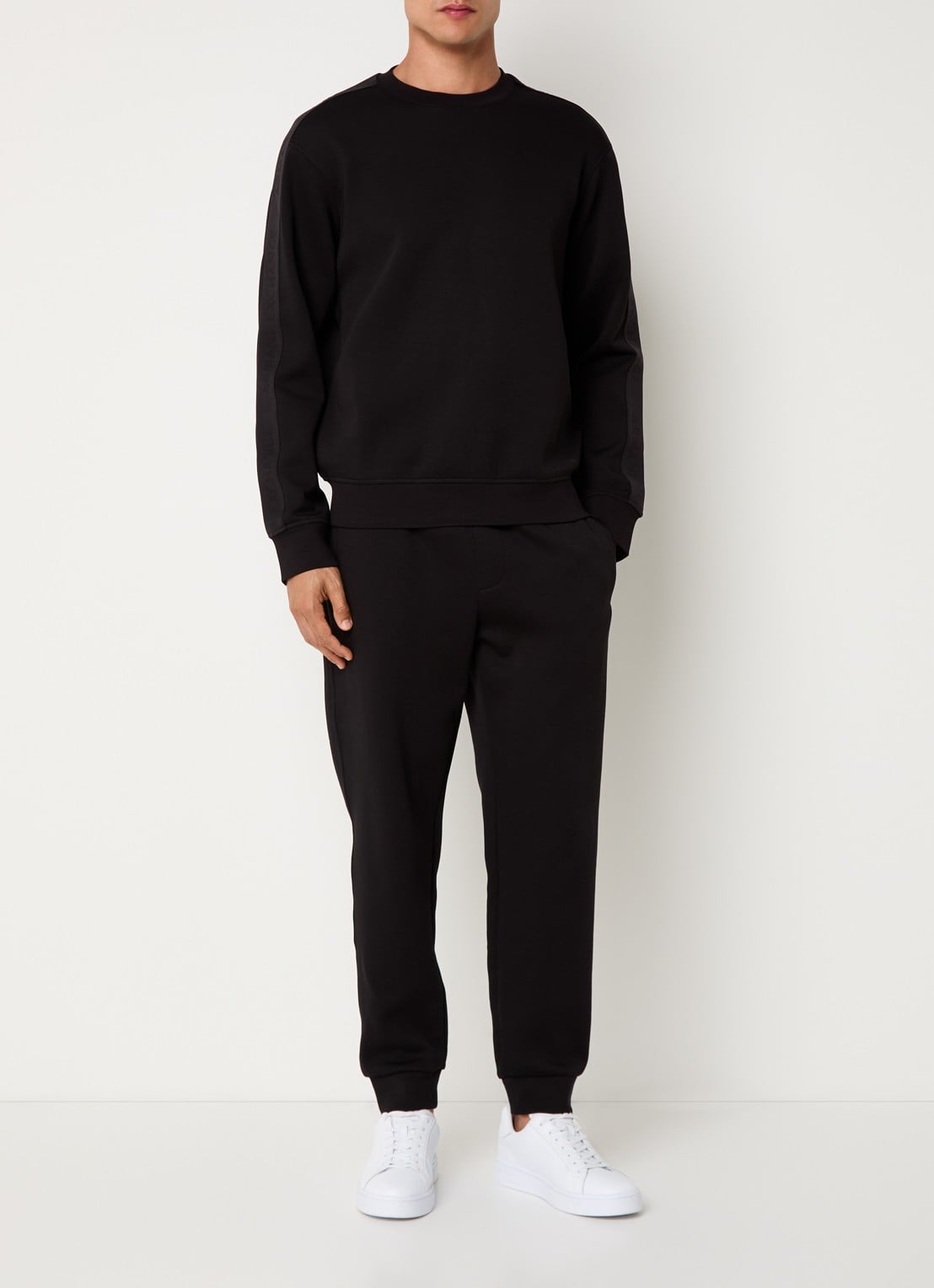 Armani Sweater met logoband - voorkant 3 zwart