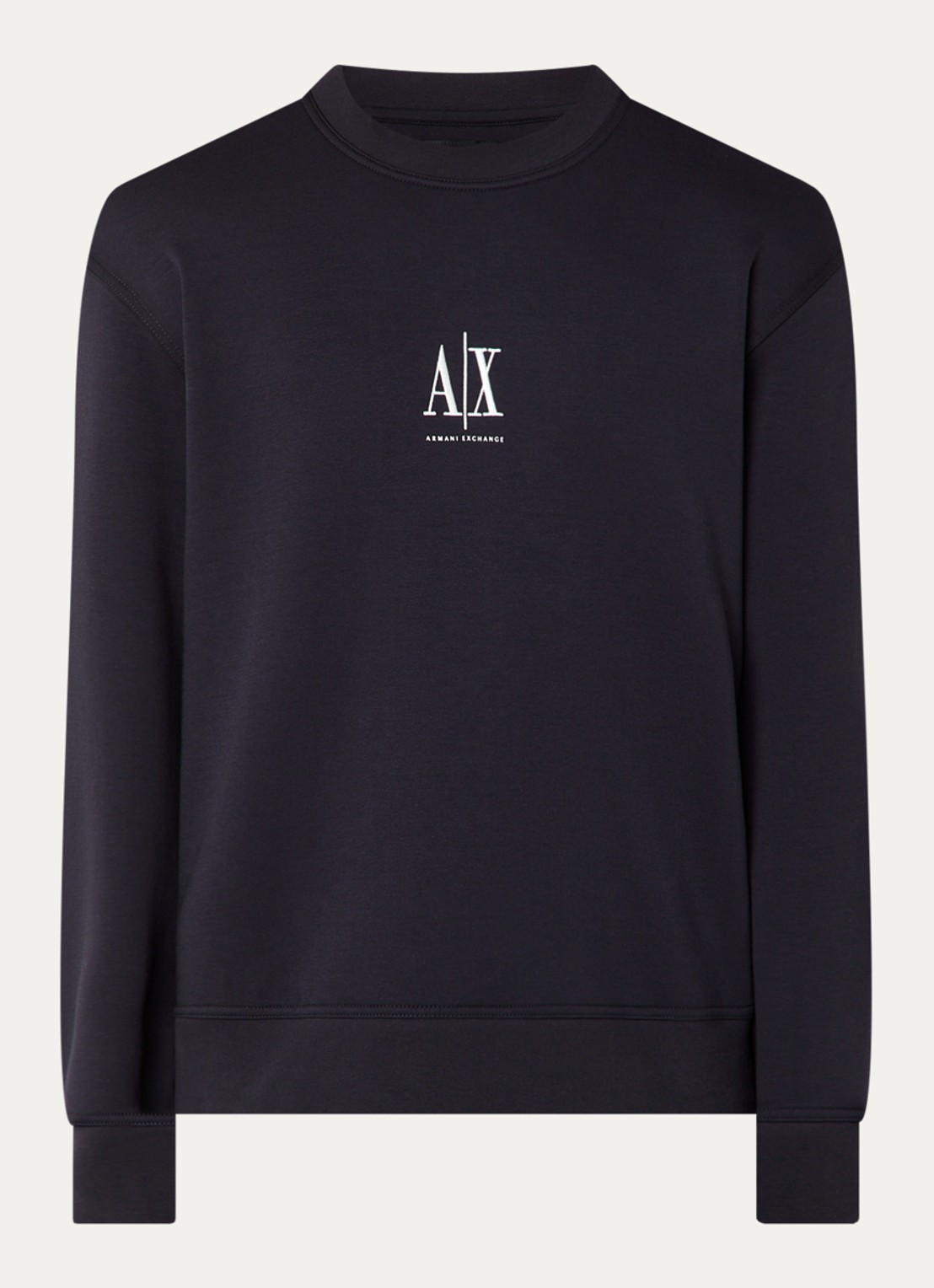 Armani Sweater met logoborduring - voorkant 3 donkerblauw
