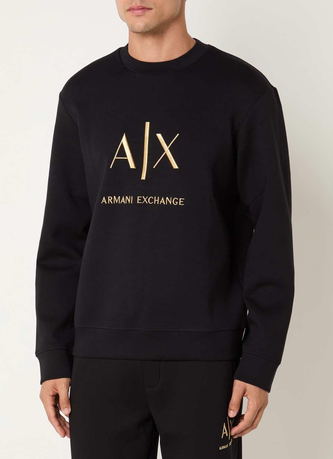 Armani Sweater met logoborduring - detail 4 zwart