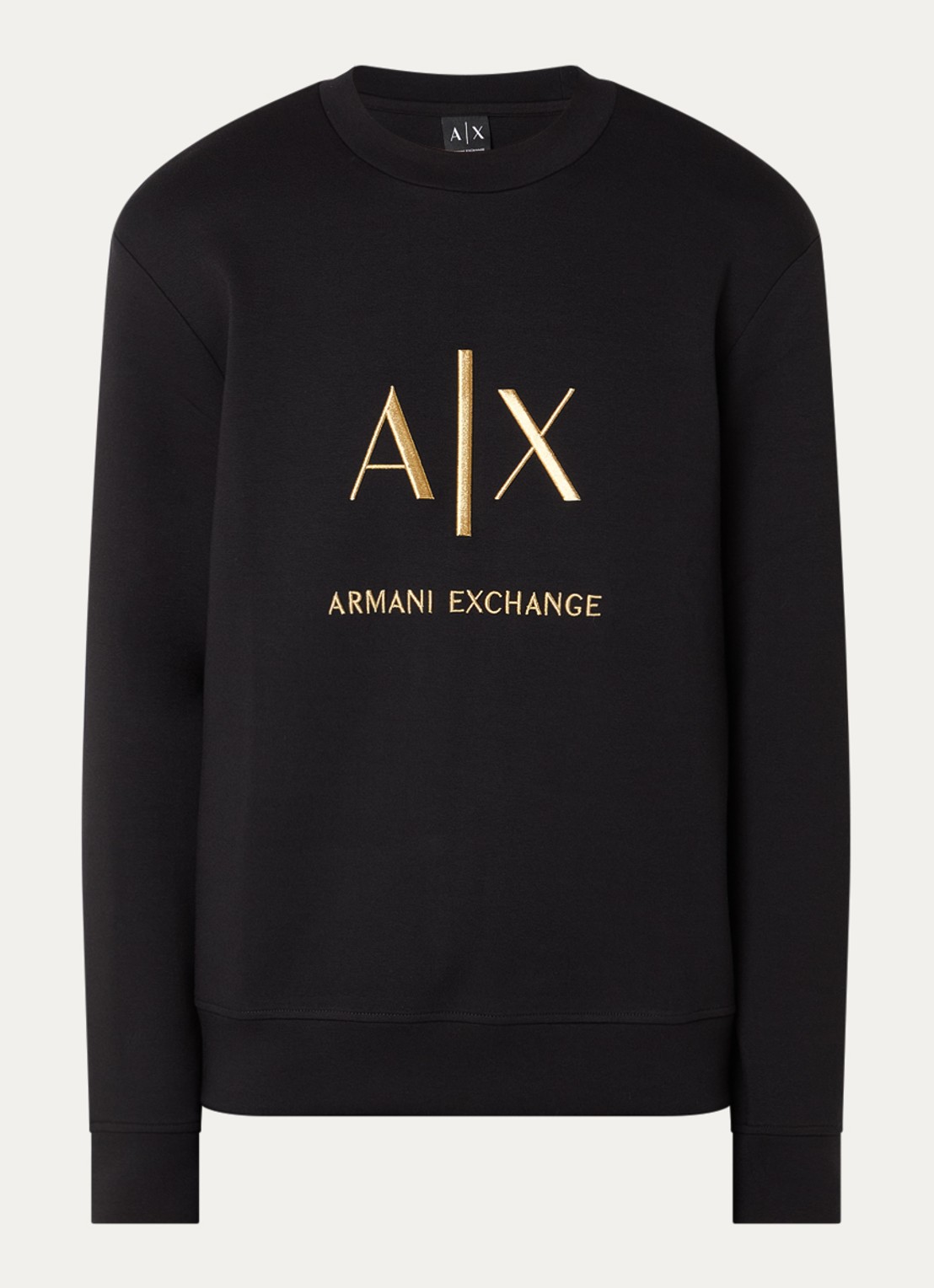 Armani Sweater met logoborduring - voorkant zwart