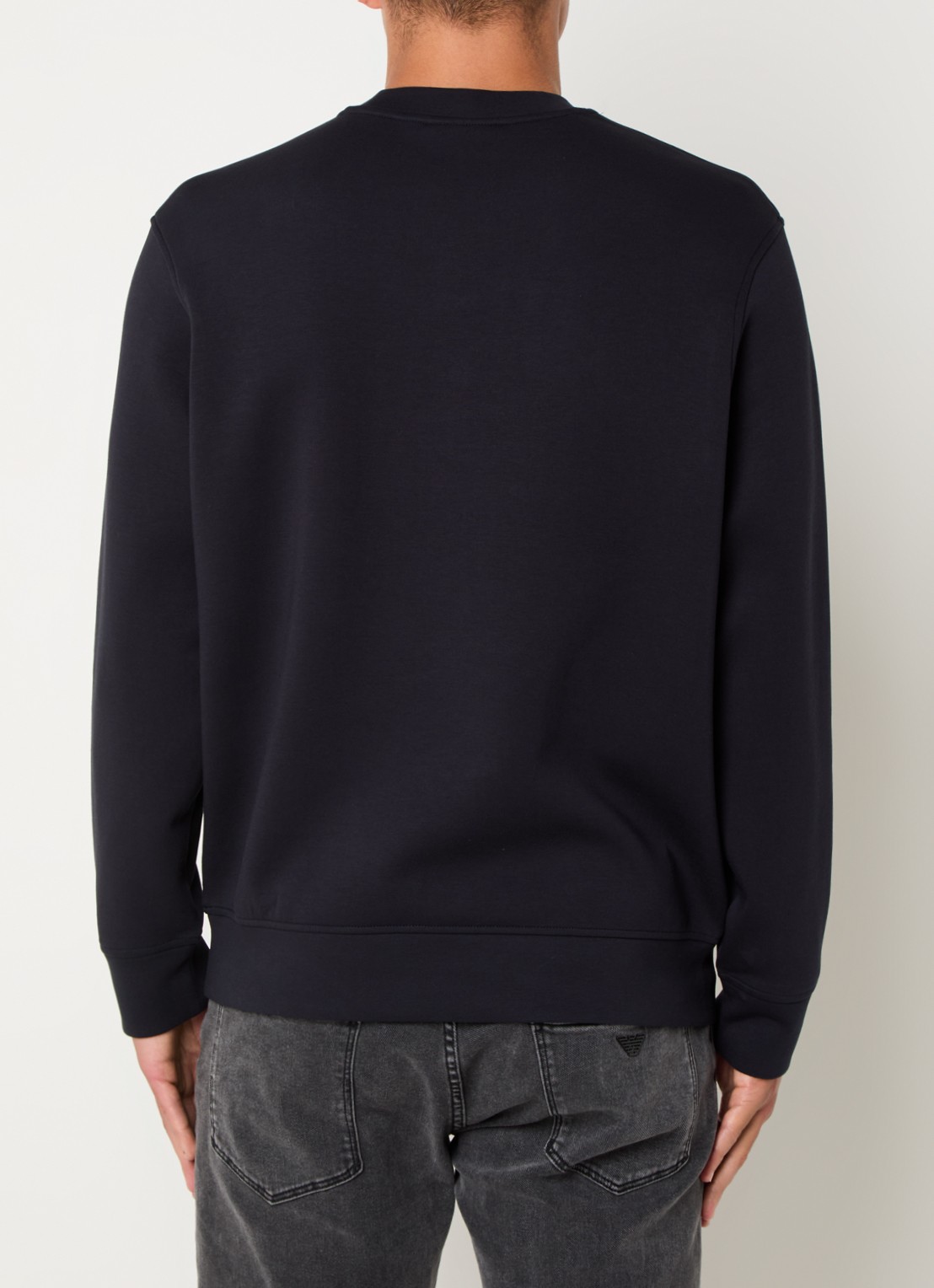 Armani Sweater met logoborduring - achterkant donkerblauw