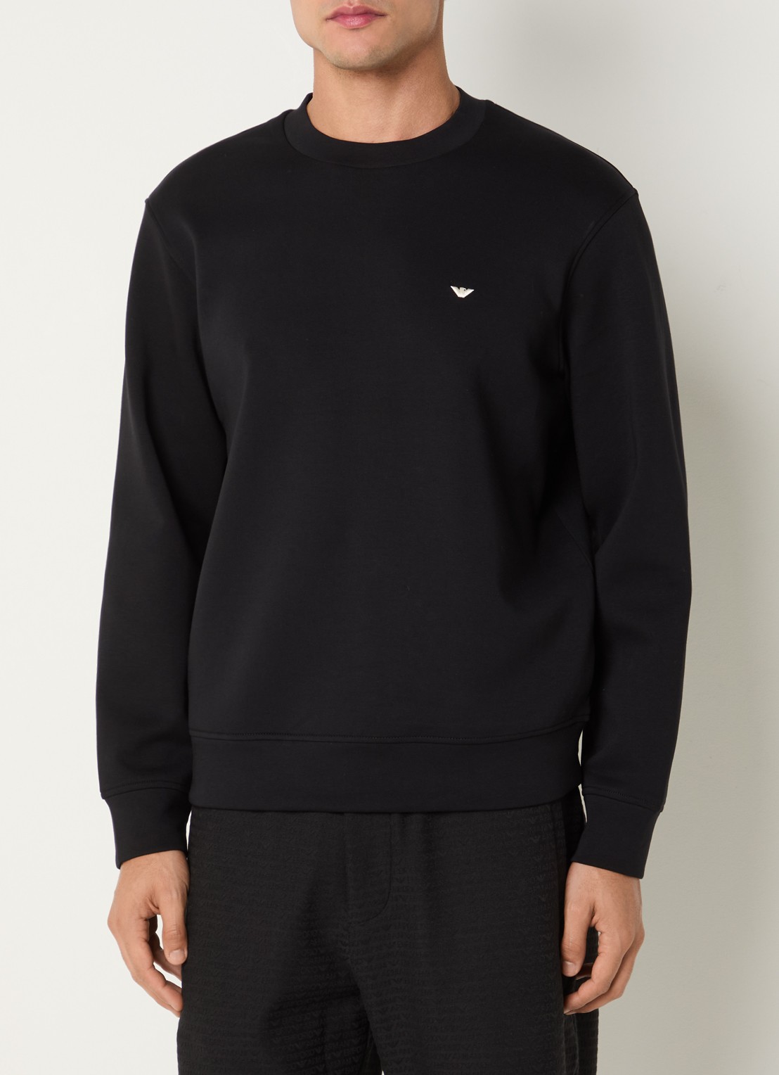 Armani Sweater met logoborduring - detail 4 zwart