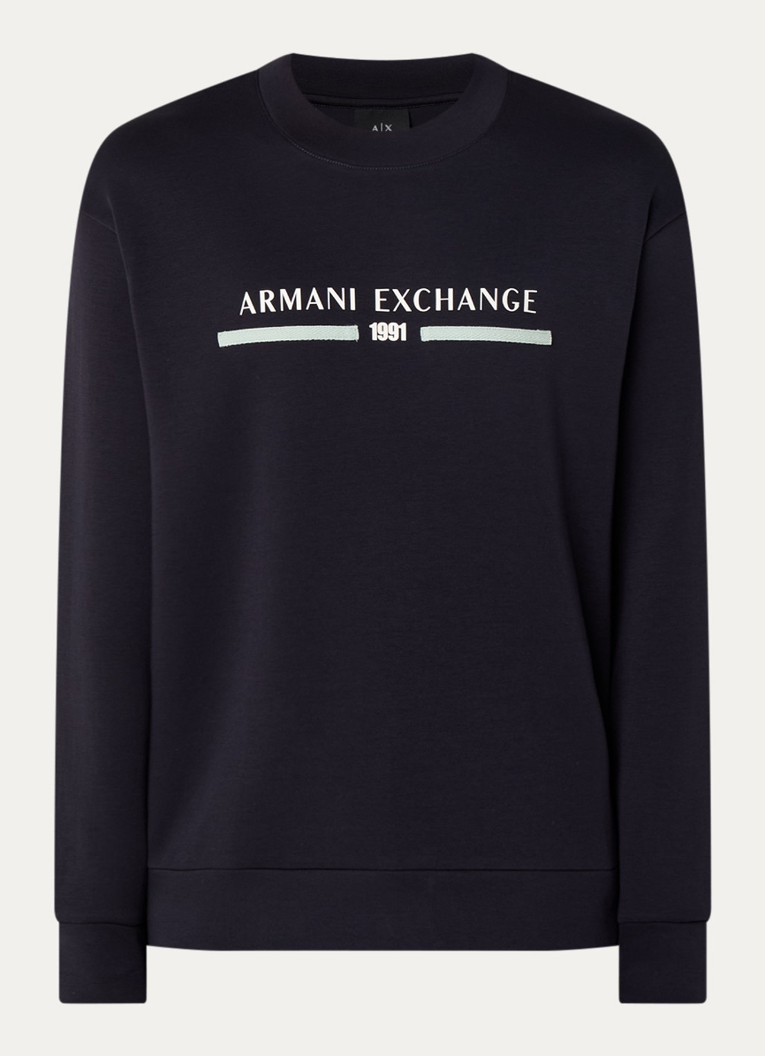 Armani Sweater met logoprint - voorkant donkerblauw