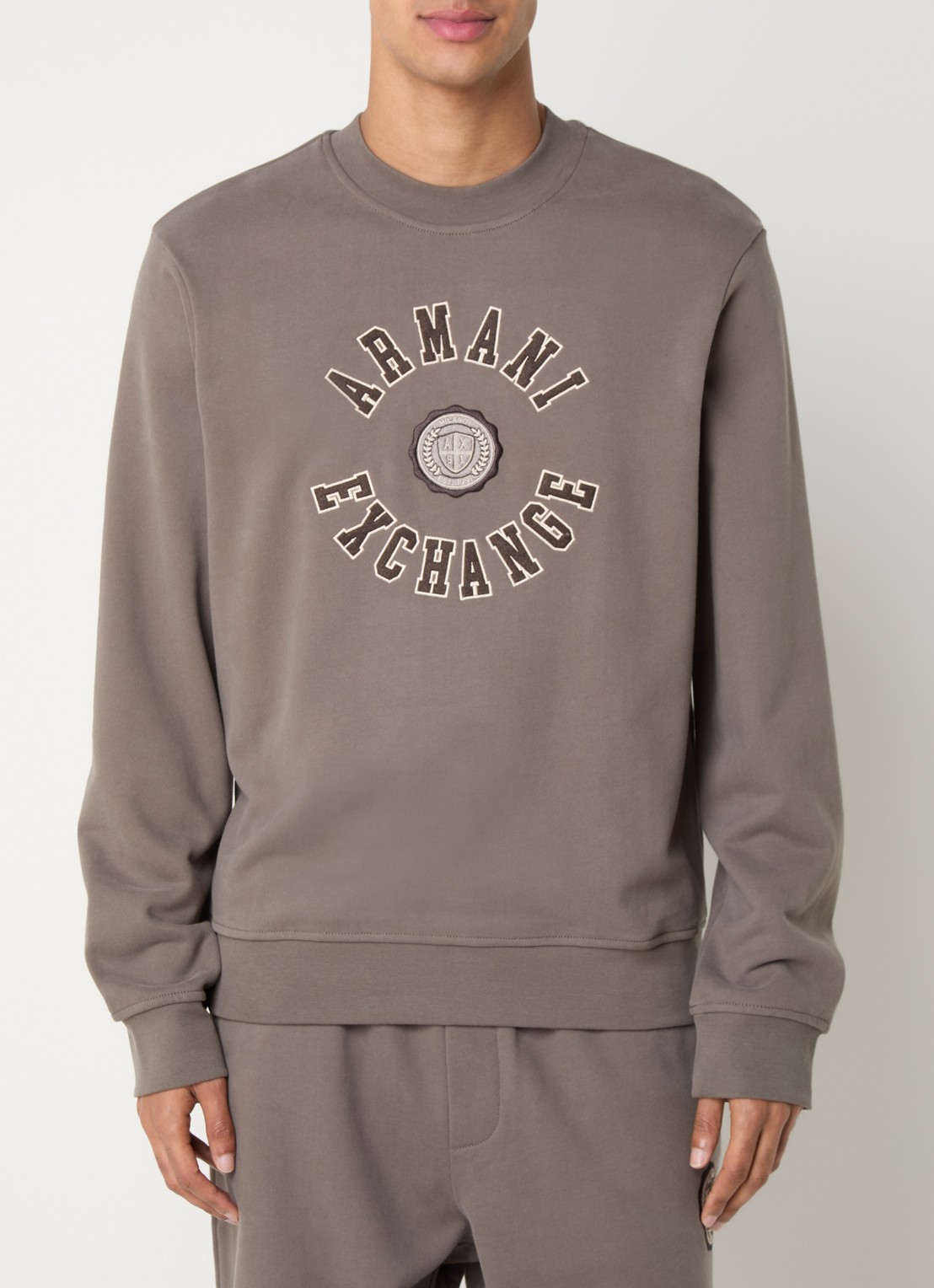 Armani Sweater met logoprint - detail 4 zand