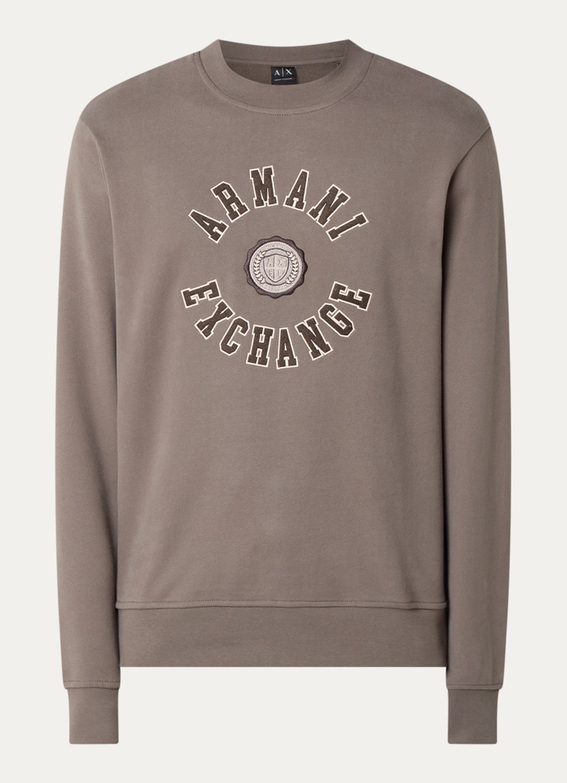 Armani Sweater met logoprint - voorkant zand