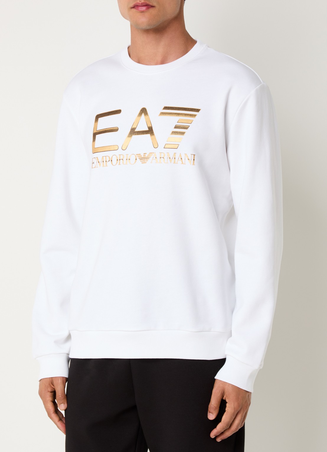 Armani Sweater met logoprint - detail 3 wit