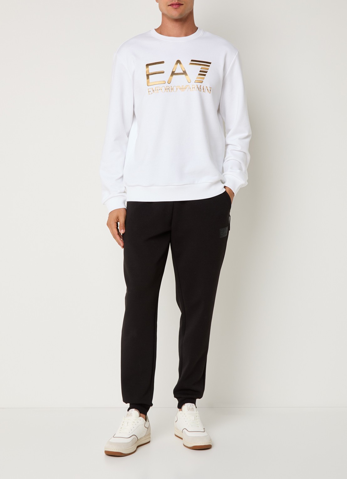 Armani Sweater met logoprint - voorkant 2 wit