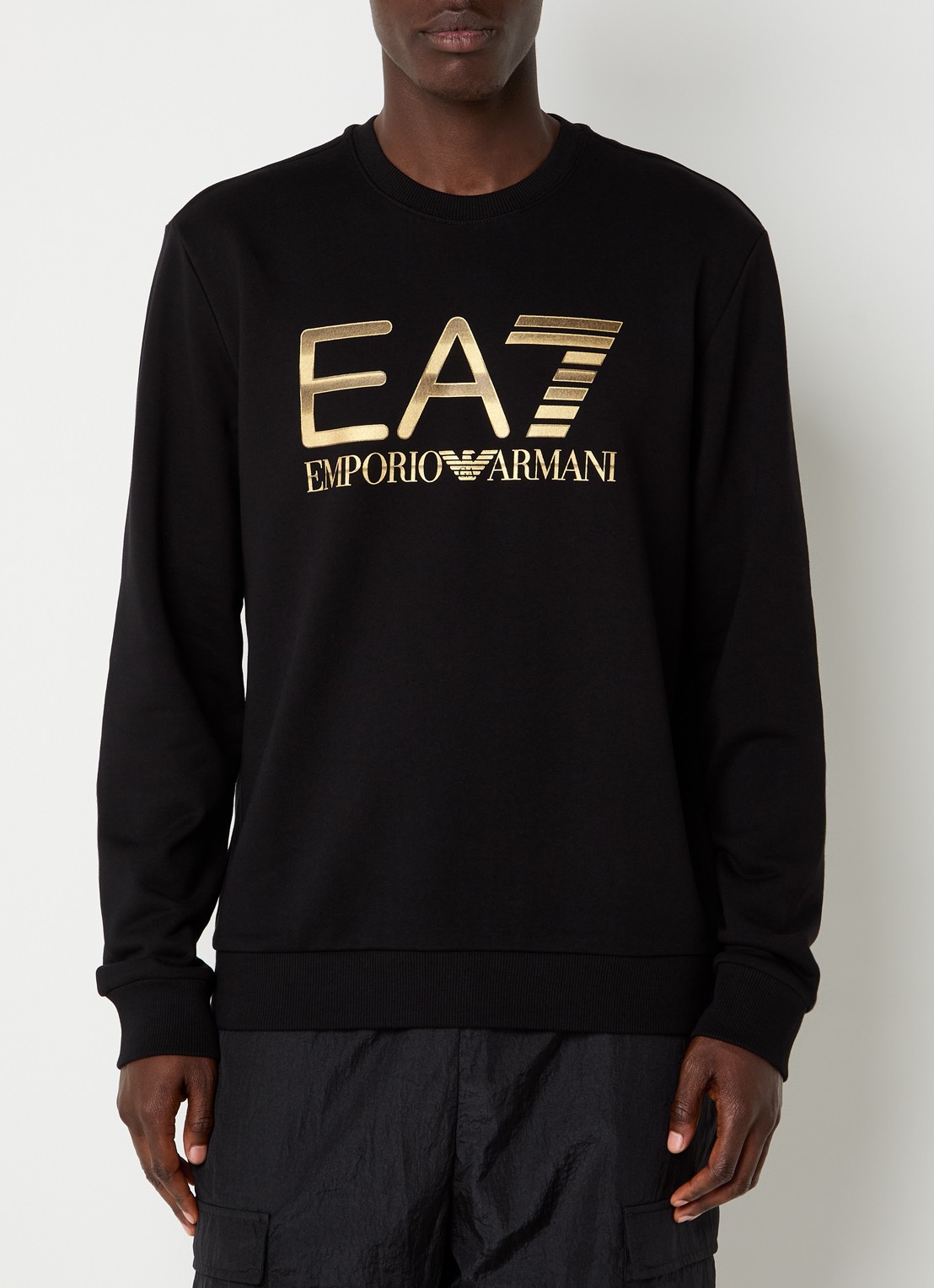 Armani Sweater met logoprint - detail 4 zwart