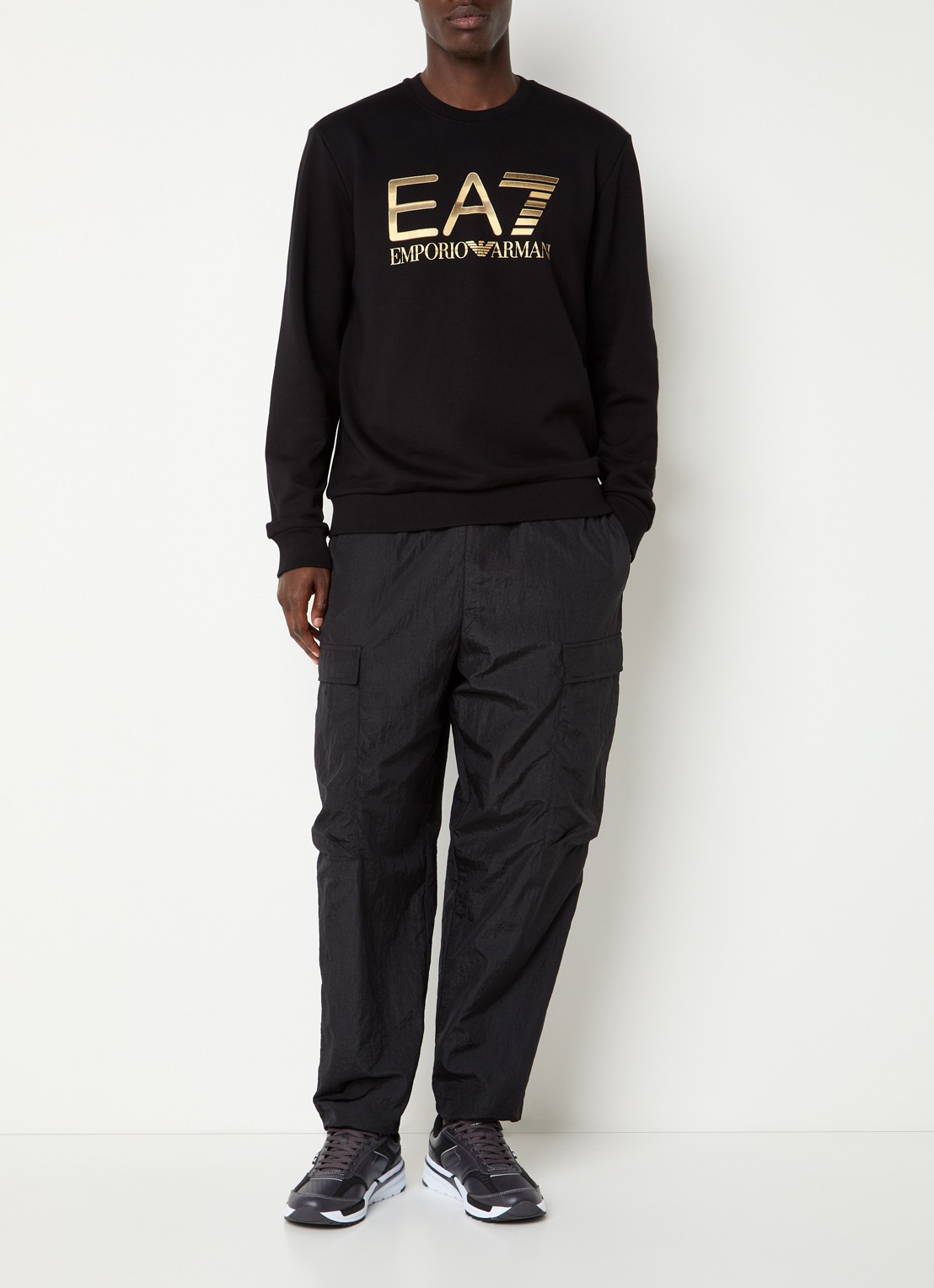 Armani Sweater met logoprint - voorkant 2 zwart