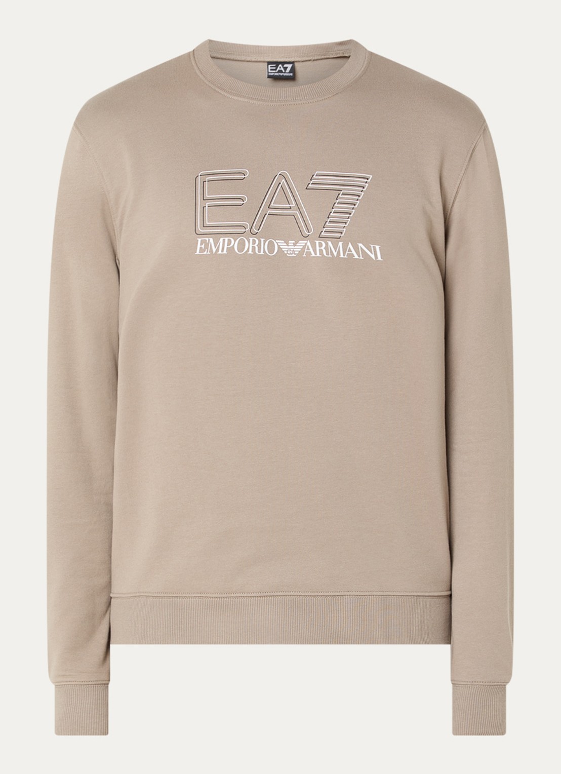 Armani Sweater met logoprint - voorkant donkerbeige