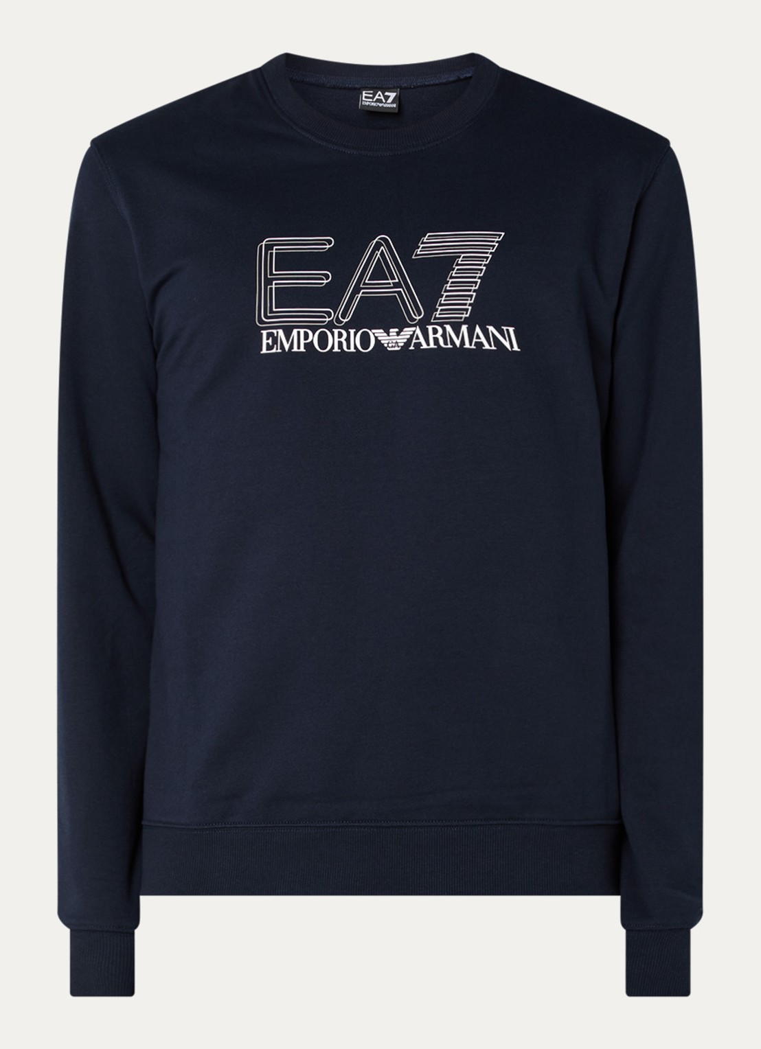 Armani Sweater met logoprint - voorkant donkerblauw