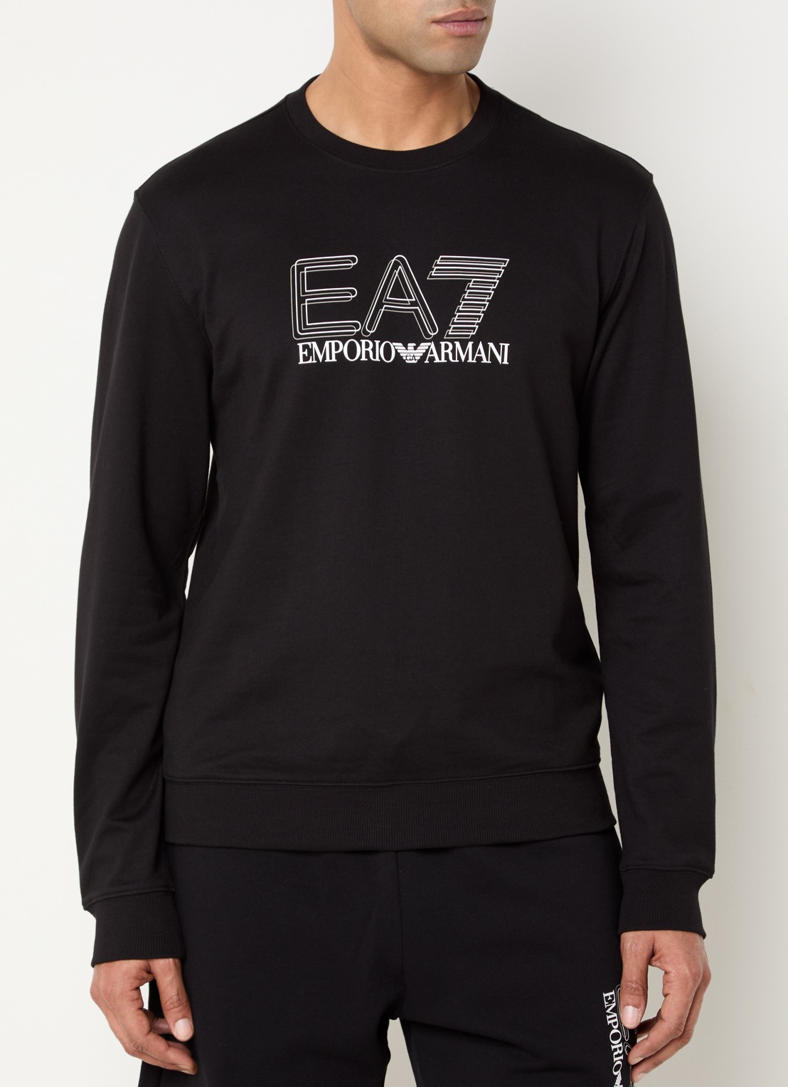 Armani Sweater met logoprint - detail 2 zwart