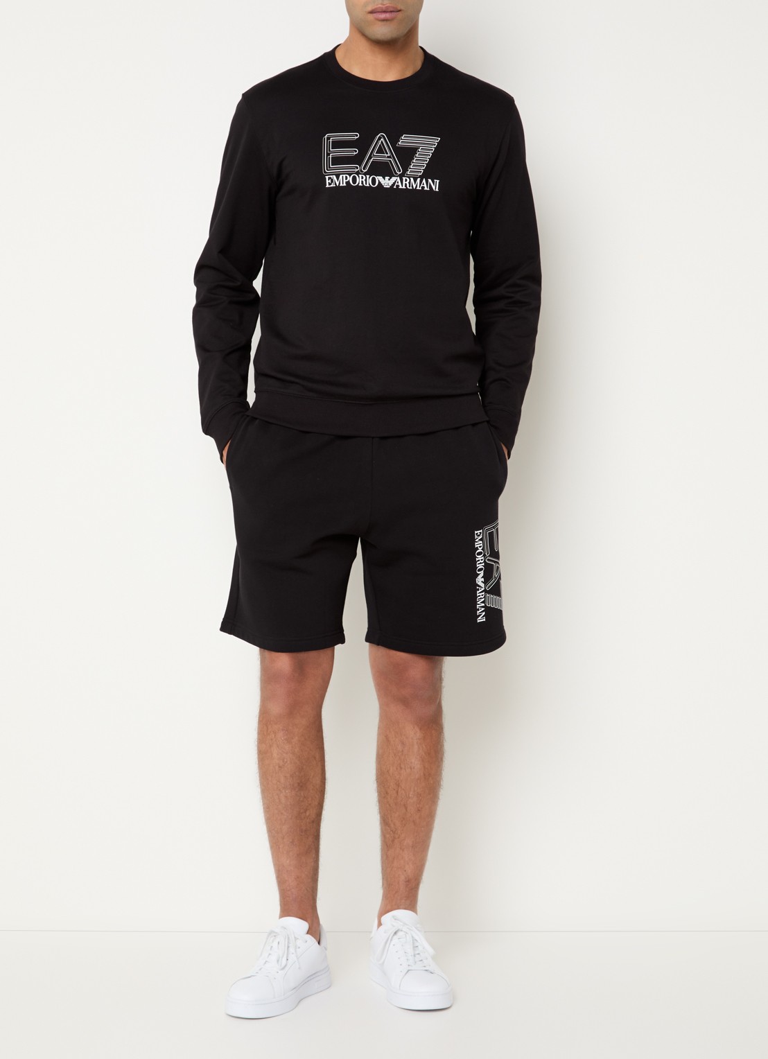 Armani Sweater met logoprint - voorkant 4 zwart