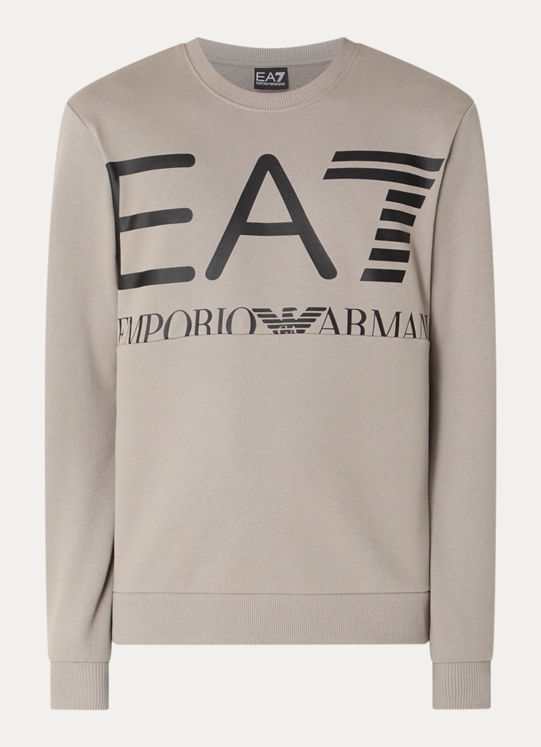Armani Sweater met logoprint - voorkant 2 donkerbeige