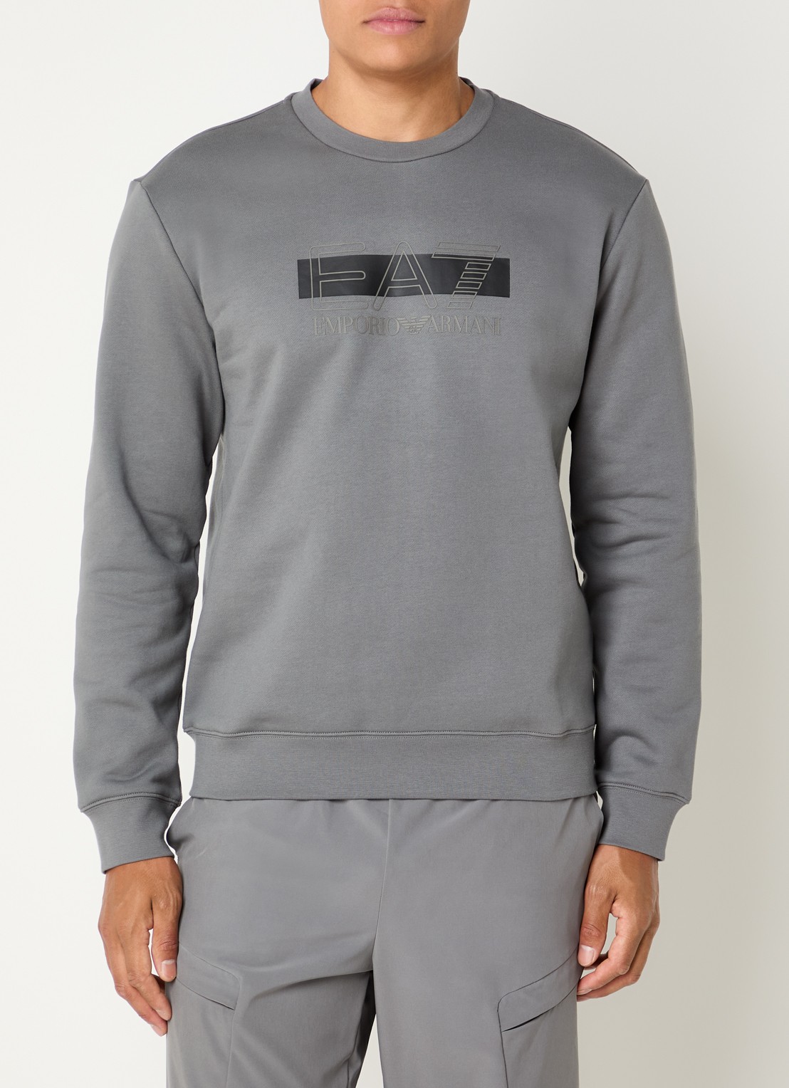 Armani Sweater met logoprint - detail 2 grijs