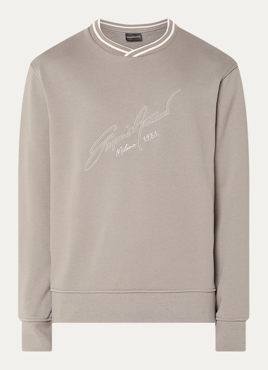 Armani Sweater met logoprint - voorkant 2 beige
