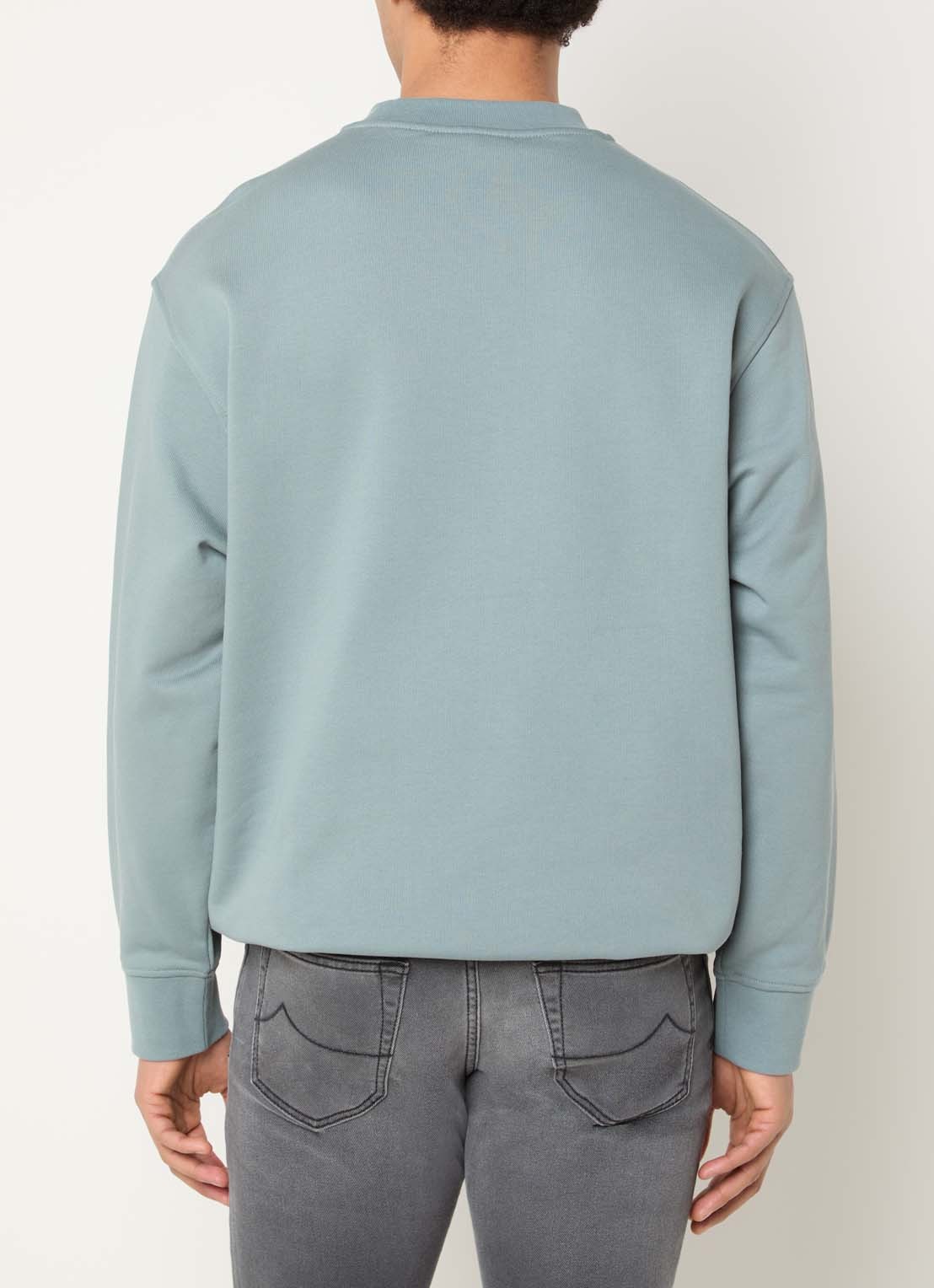 Armani Sweater met print - achterkant staalblauw