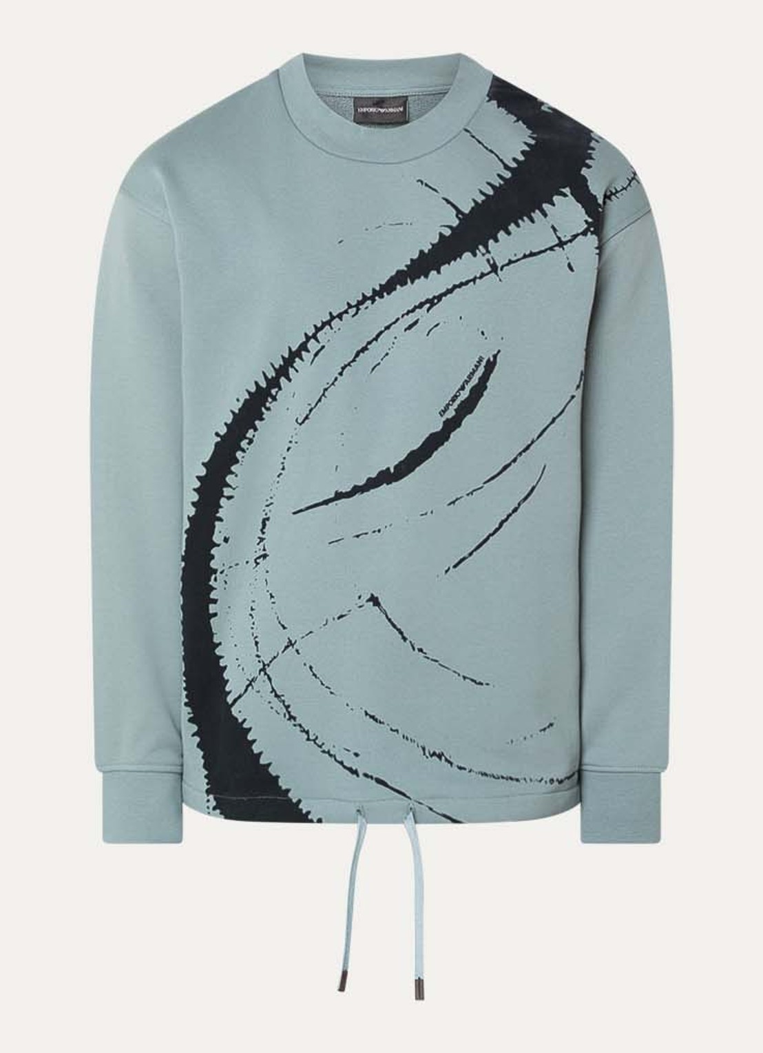 Armani Sweater met print - voorkant 2 staalblauw