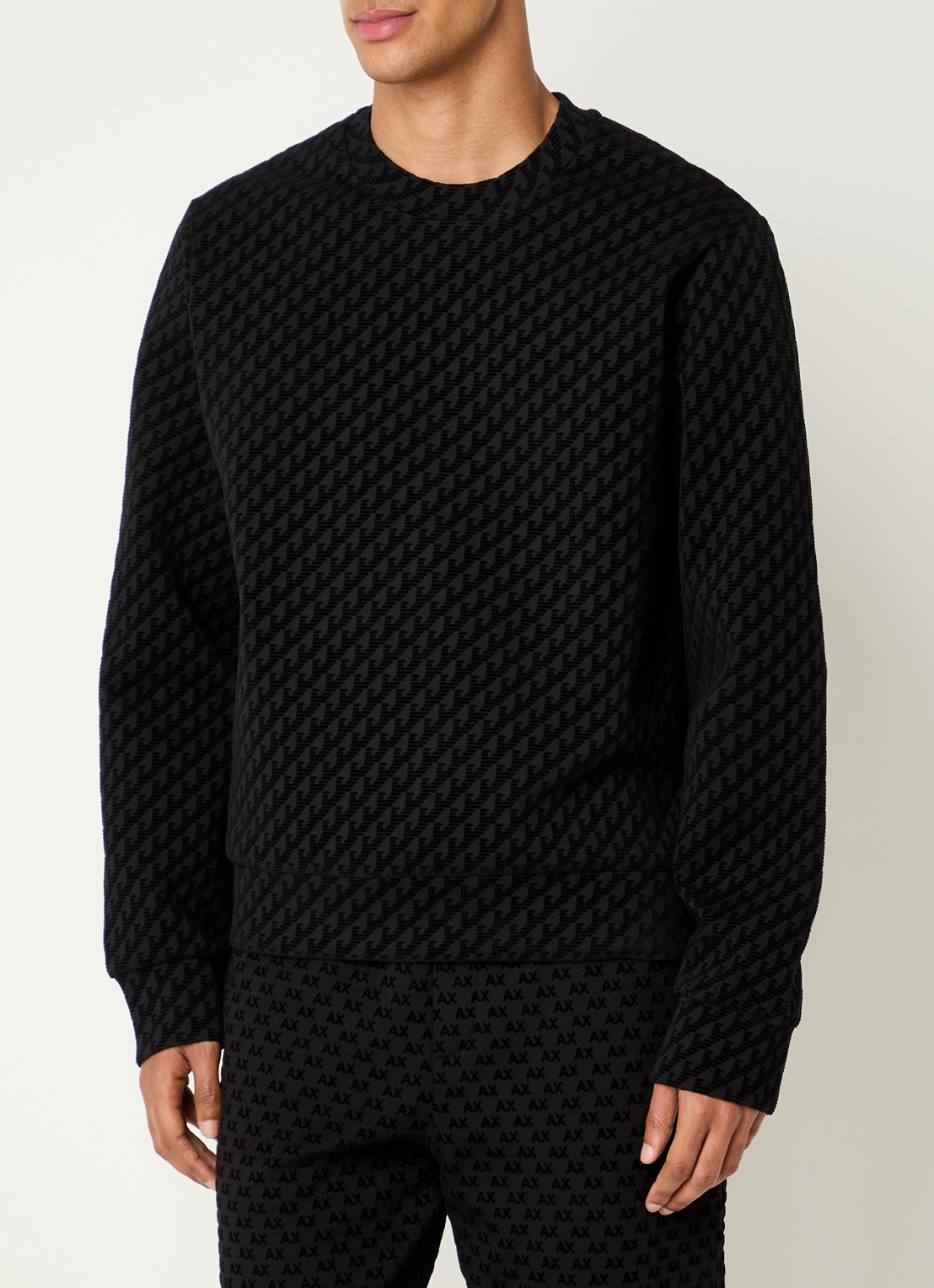 Armani Sweater met print - detail 4 zwart
