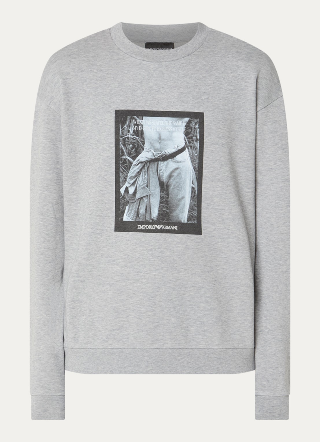Armani Sweater met print - voorkant 3 lichtgrijs