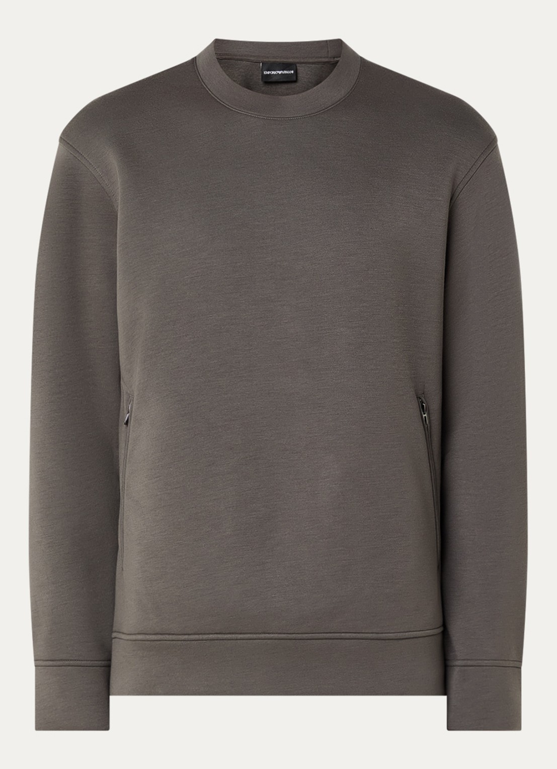 Armani Sweater met ritszakken - voorkant 2 donkergrijs