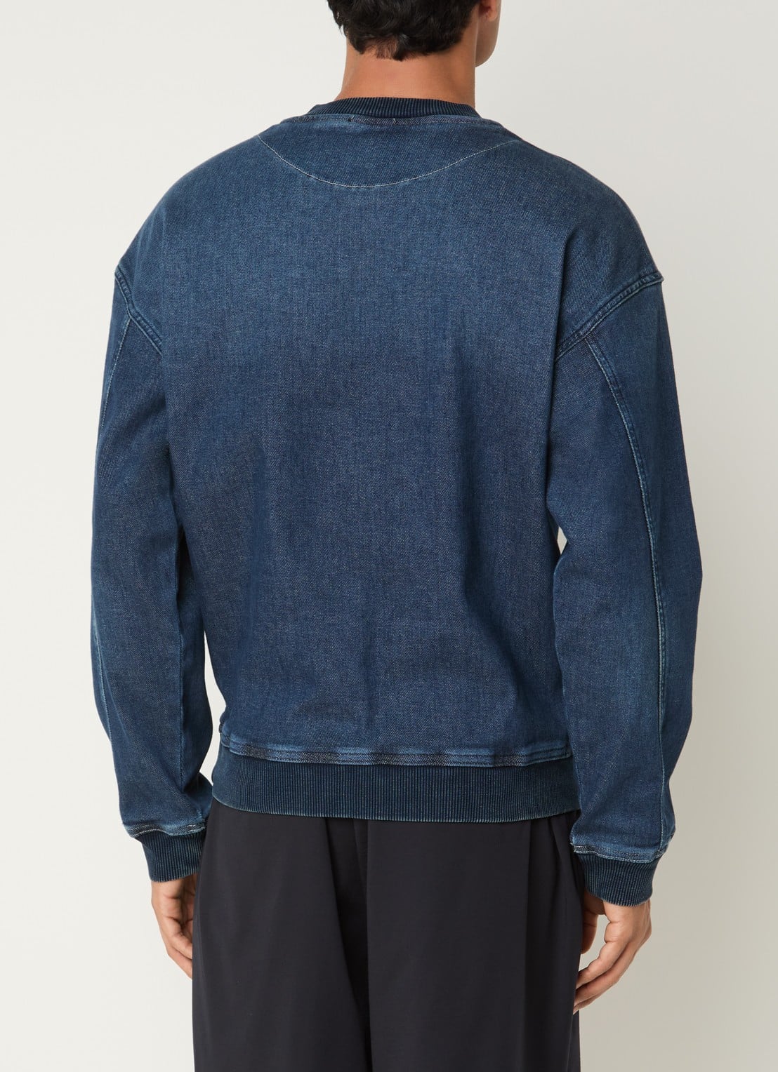 Armani Sweater van denim - achterkant 4 blauw