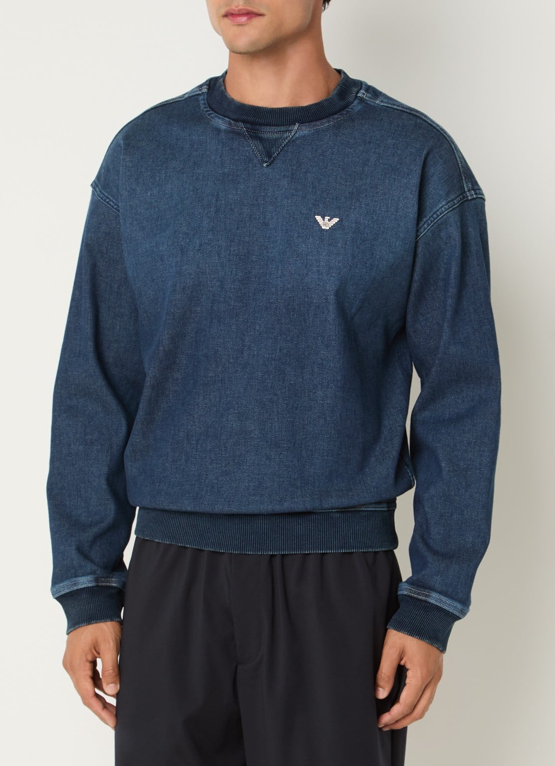 Armani Sweater van denim - detail blauw