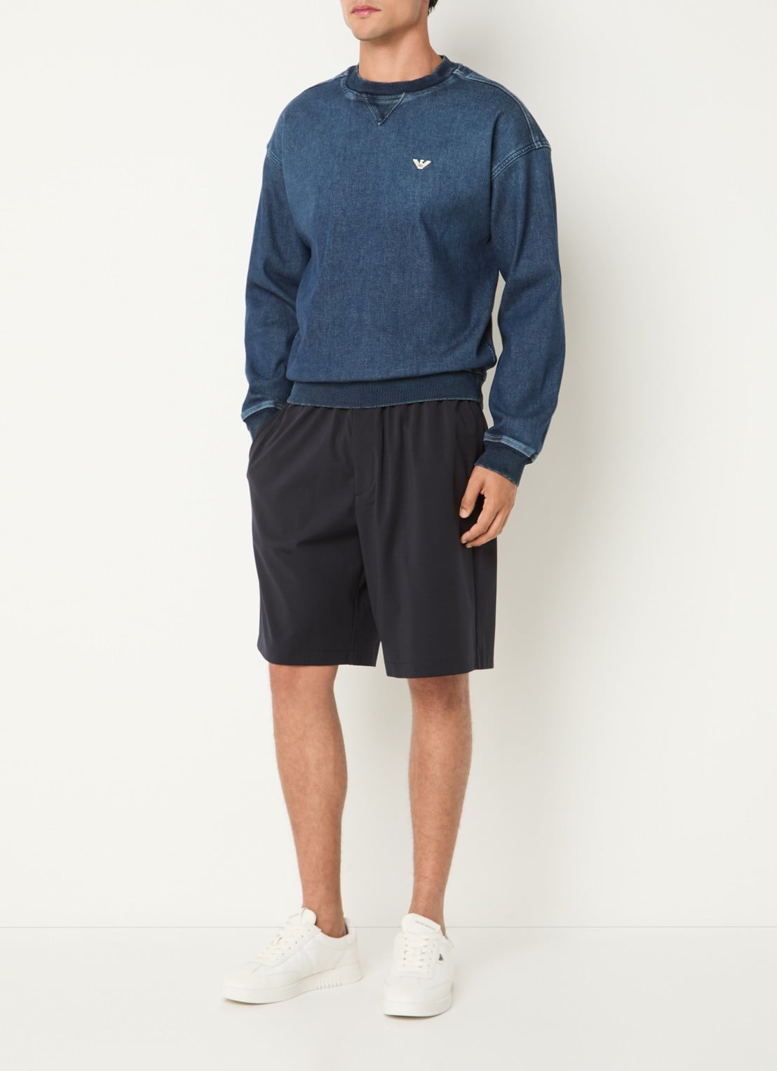 Armani Sweater van denim - voorkant 3 blauw