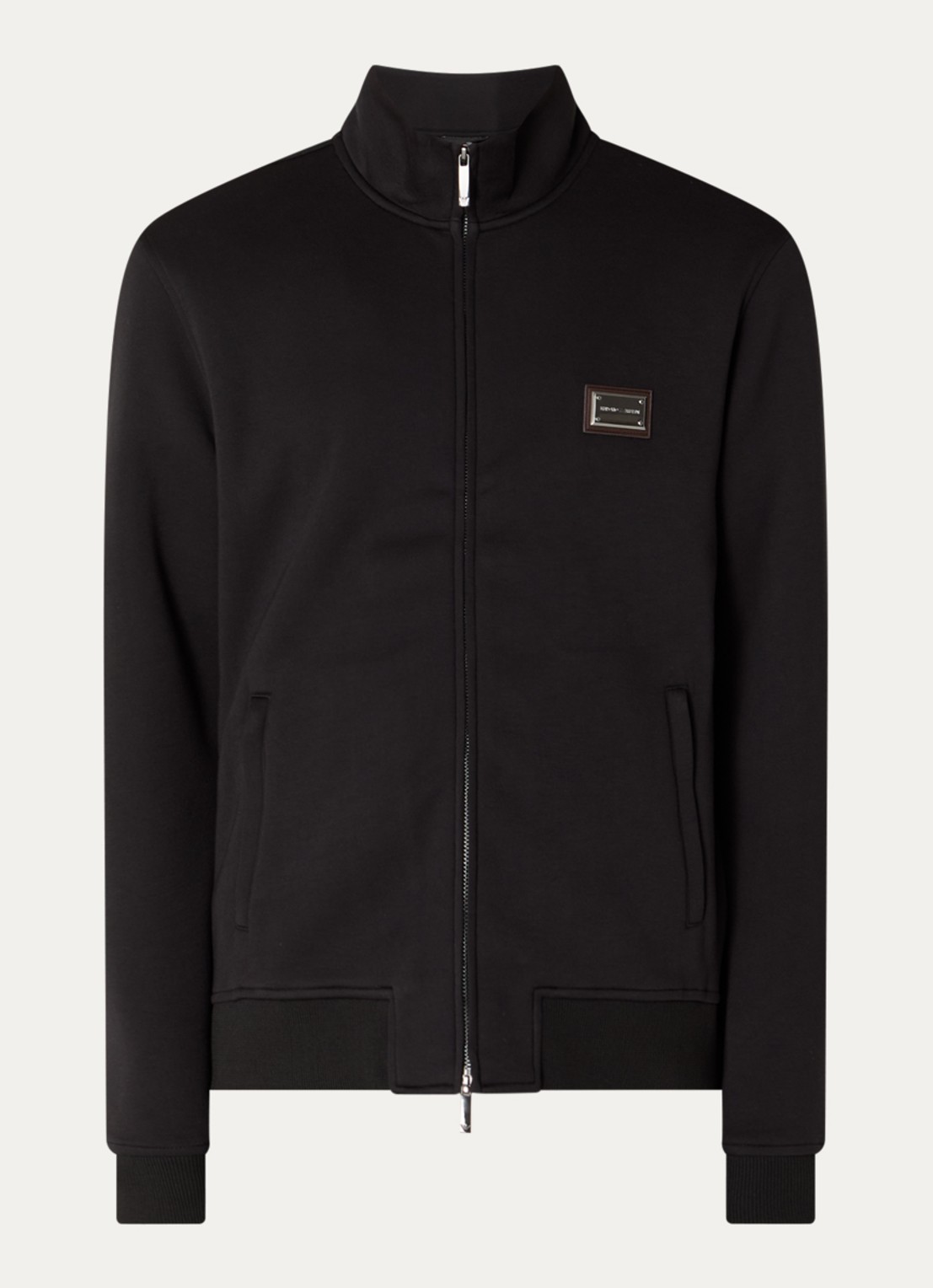 Armani Sweatvest in scheerwolblend - voorkant 2 zwart