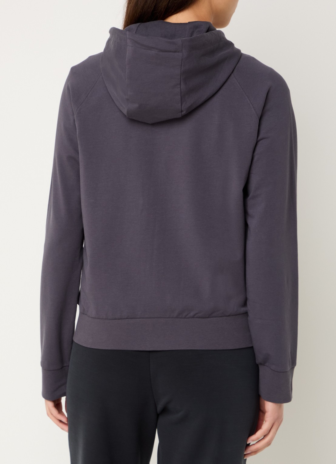 Armani Sweatvest met capuchon en logo - achterkant antraciet