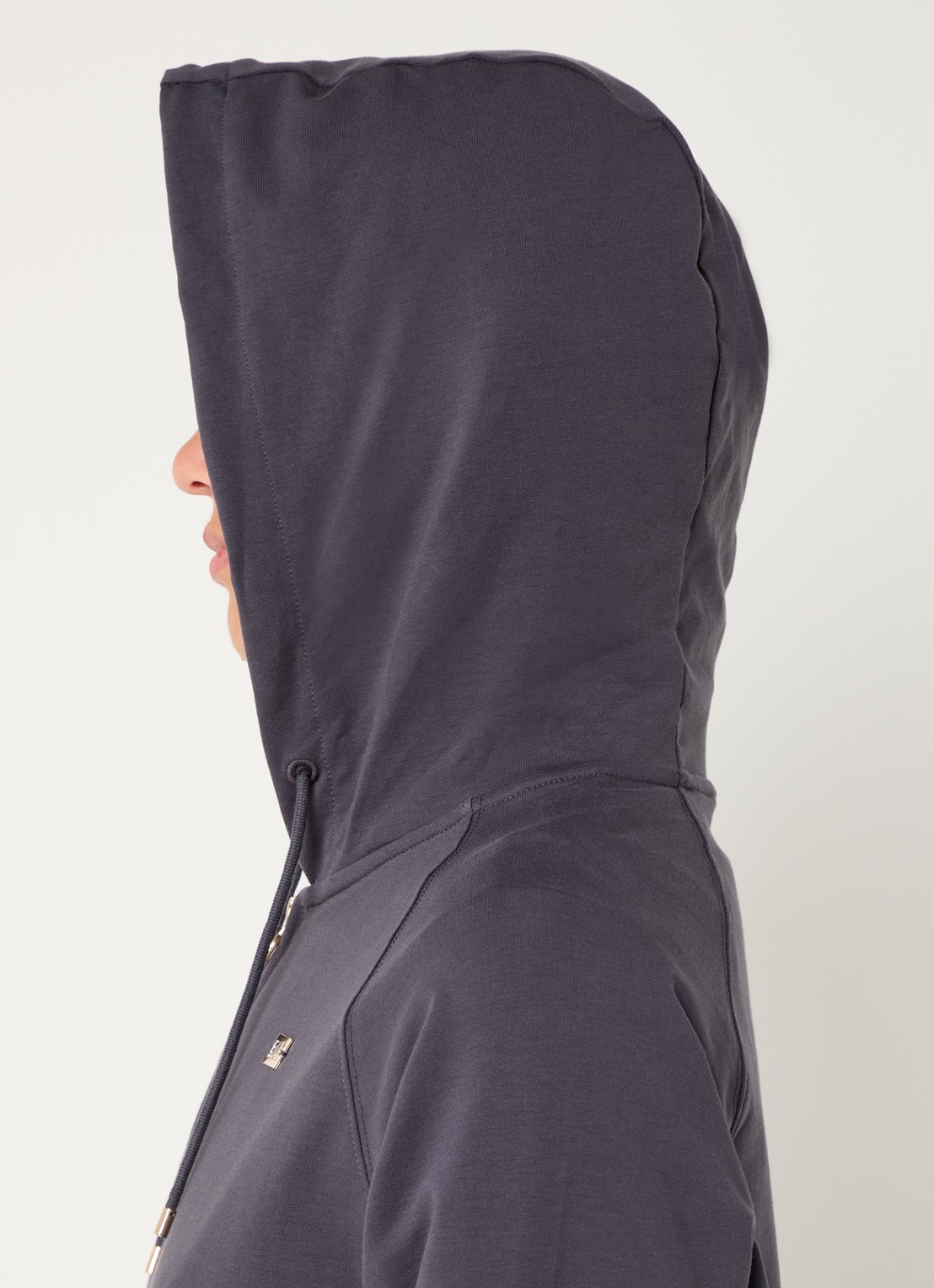 Armani Sweatvest met capuchon en logo - detail 5 antraciet
