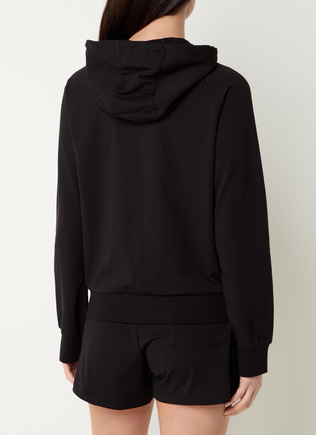 Armani Sweatvest met capuchon en logo - achterkant zwart