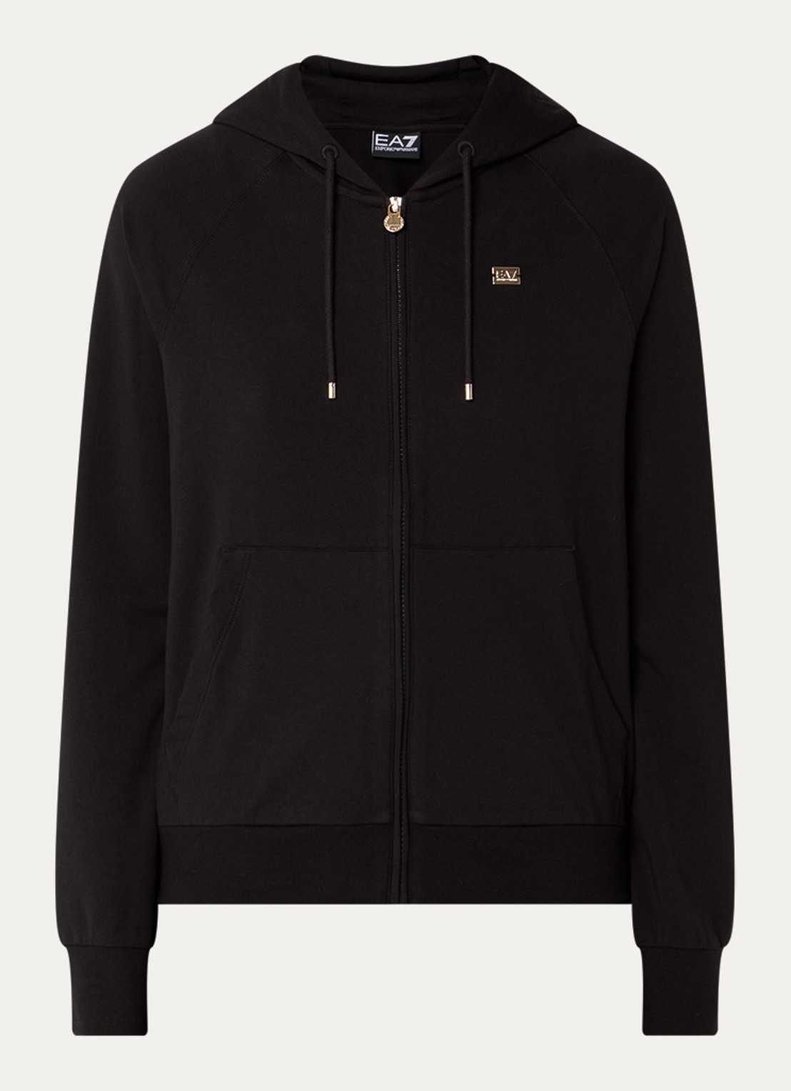 Armani Sweatvest met capuchon en logo - voorkant 4 zwart