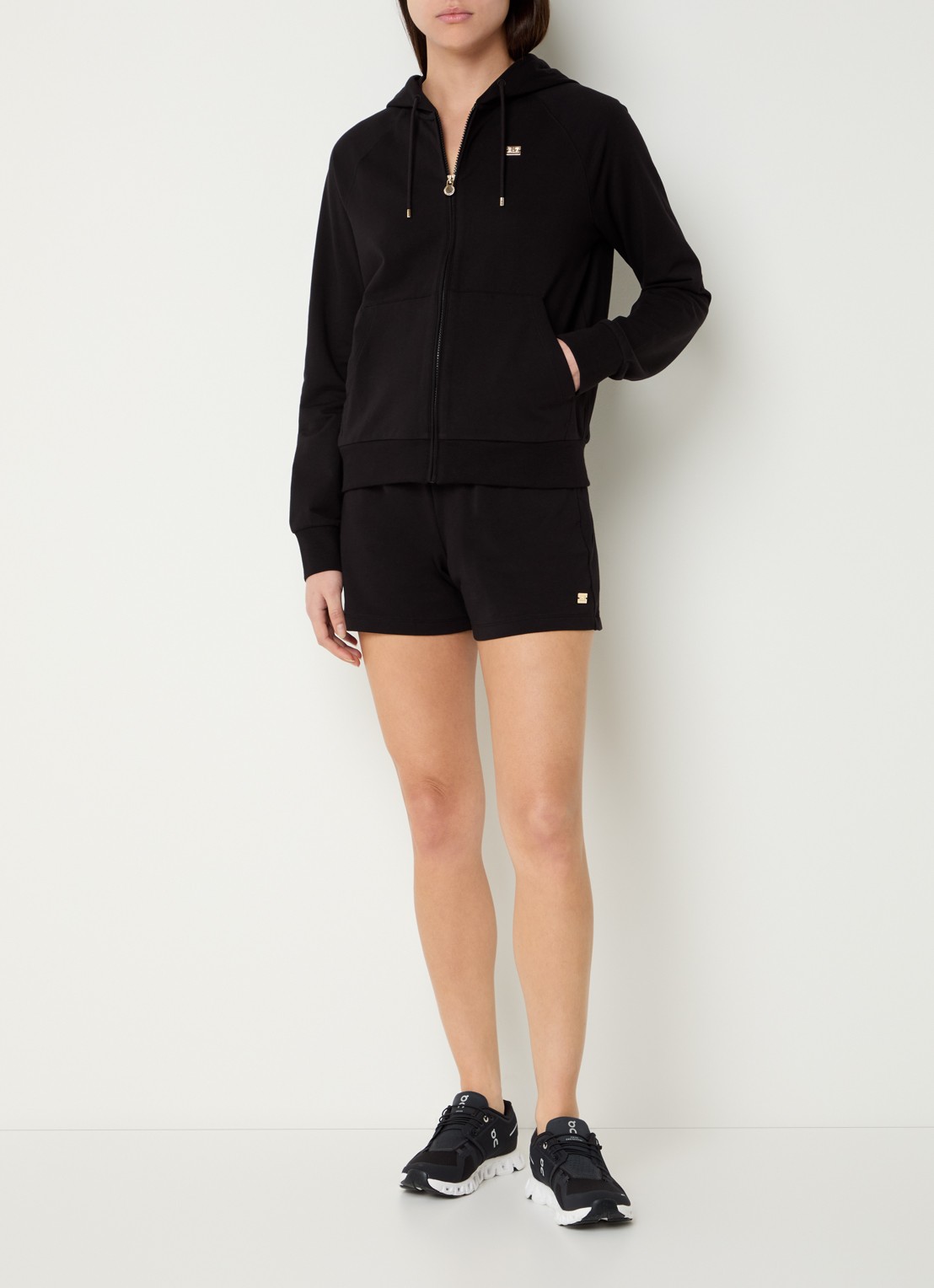 Armani Sweatvest met capuchon en logo - voorkant 5 zwart