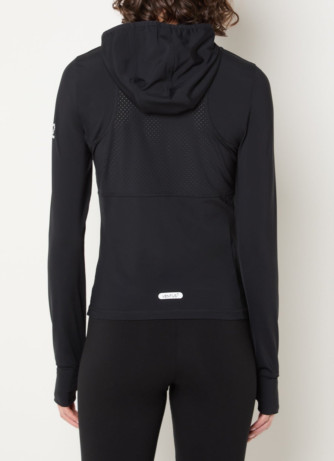Armani Sweatvest met capuchon en logo  - achterkant zwart