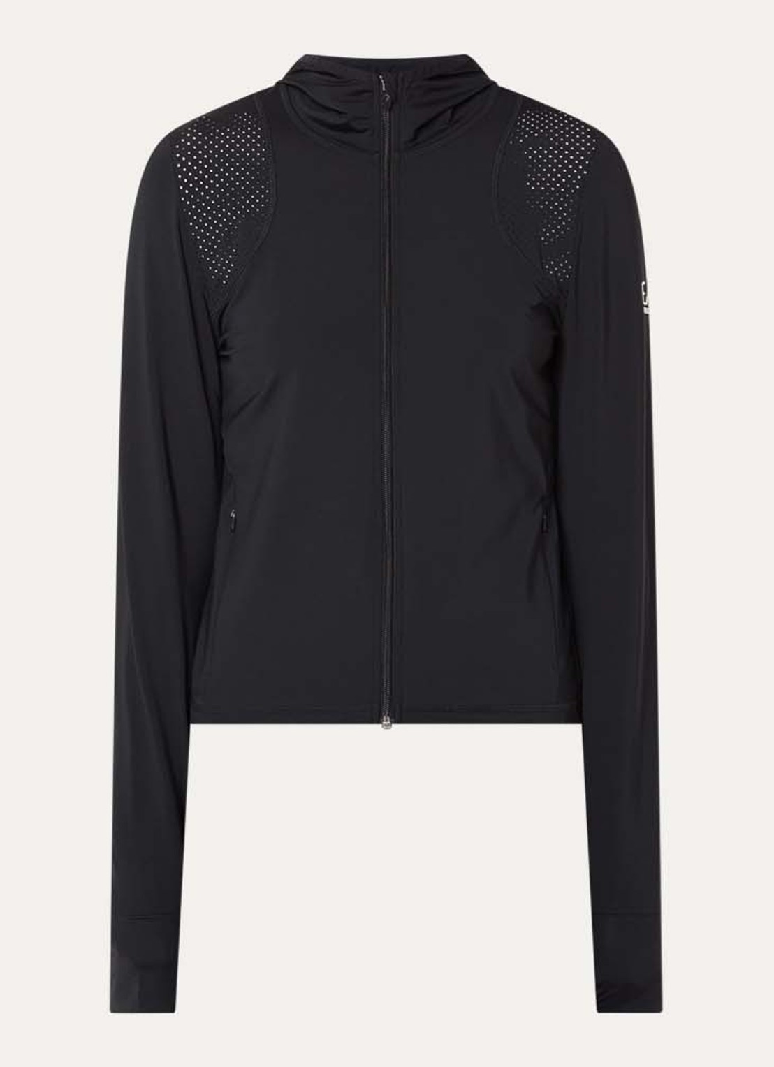 Armani Sweatvest met capuchon en logo  - voorkant 3 zwart