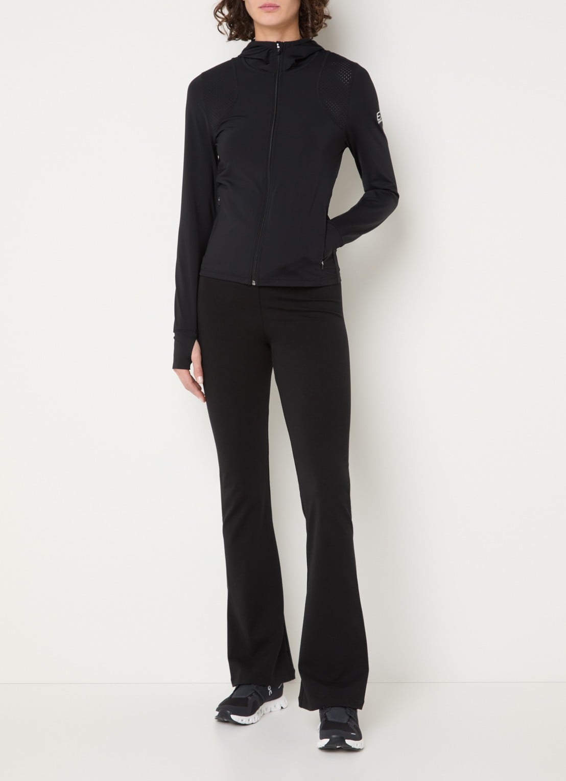 Armani Sweatvest met capuchon en logo  - voorkant 4 zwart