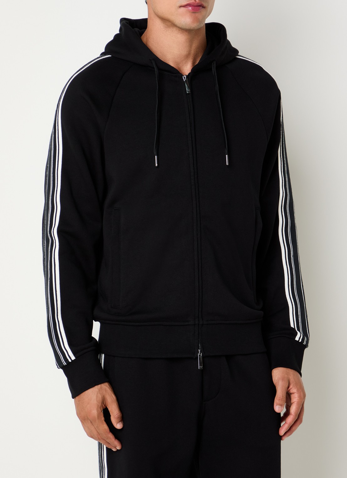 Armani Sweatvest met capuchon - detail 2 zwart