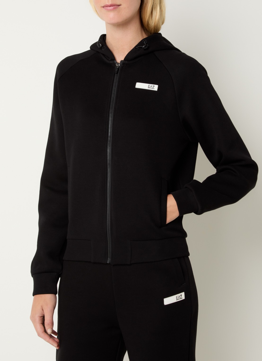 Armani Sweatvest met logo- en backprint - detail 3 zwart