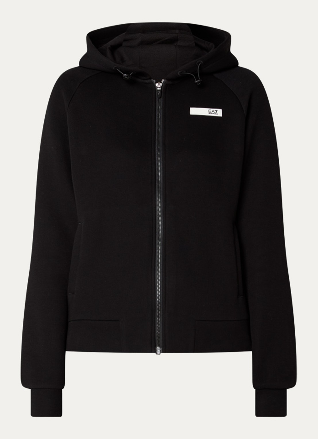 Armani Sweatvest met logo- en backprint - voorkant zwart
