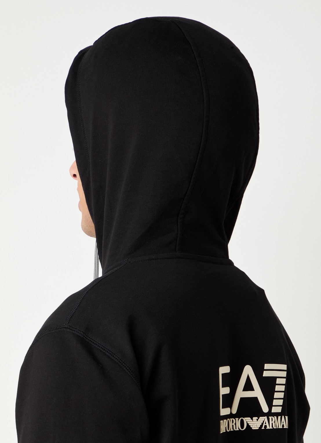 Armani Sweatvest met logo en capuchon - detail 2 zwart